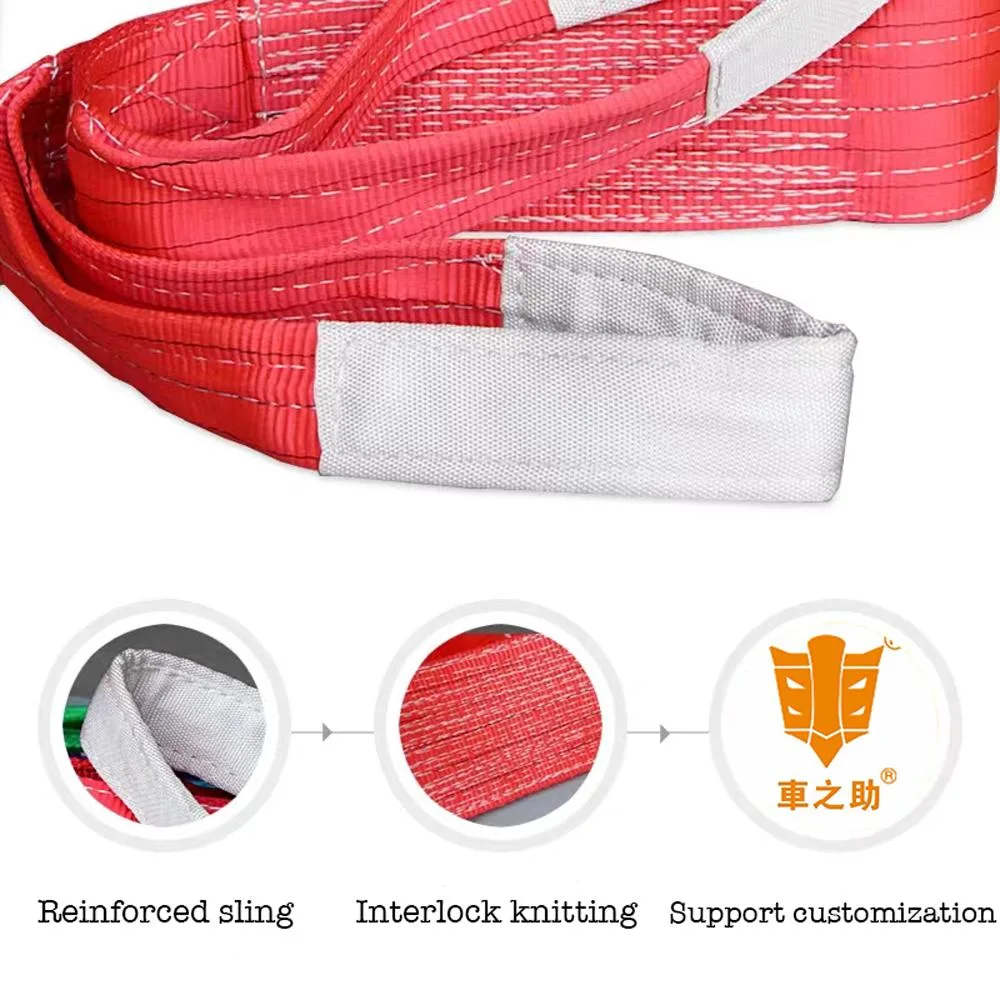 100% Polyester Eye-Eye Lifting Belt Made in China Material Handling Industrial Lifting