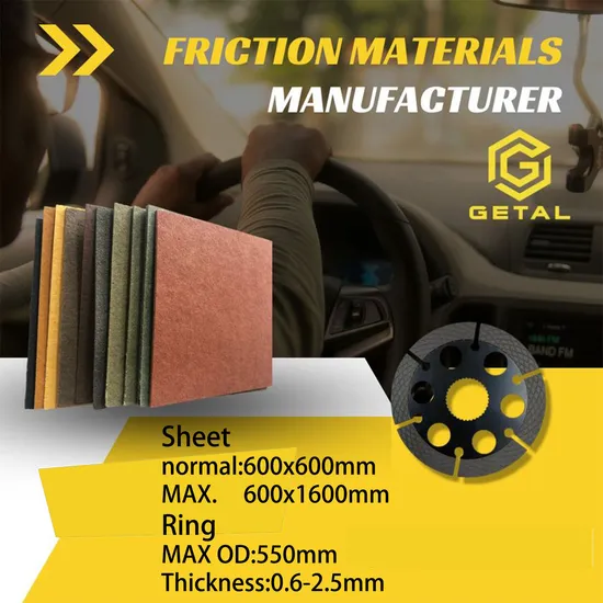 High Density Material Handling Machines Clutch Disc Wet Friction Material Paper 